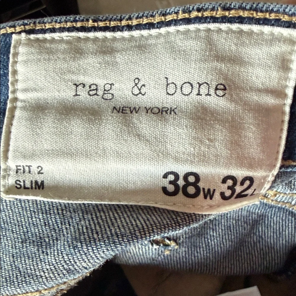 rag & bone Straight Jeans in Light Blue Wash